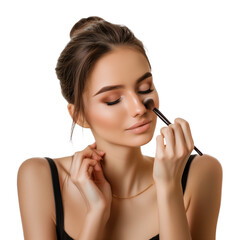 Fototapeta premium Female Model Advertising Makeup Isolated on Transparent Background 