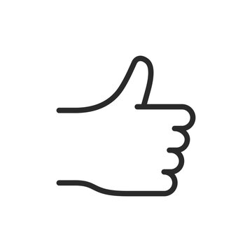 recommend clip art: Thumbs up gesture, linear style icon. Symbol of approval, agreement, and positivity. Editable stroke width