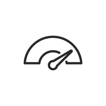 recommend clip art: Speedometer gauge, linear style icon. performance measurement, speed, or efficiency. Editable stroke width.