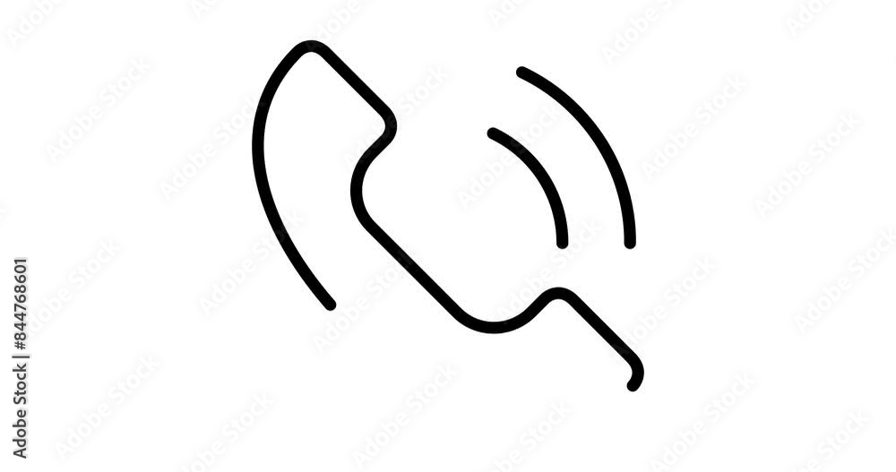 Aufkleber phone handset animated outline icon with alpha channel. phone handset 4k motion design animation for