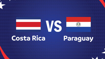 Costa Rica And Paraguay Match Emblem American Football USA 2024 Abstract Design Logo Symbol American Football final Vector illustration