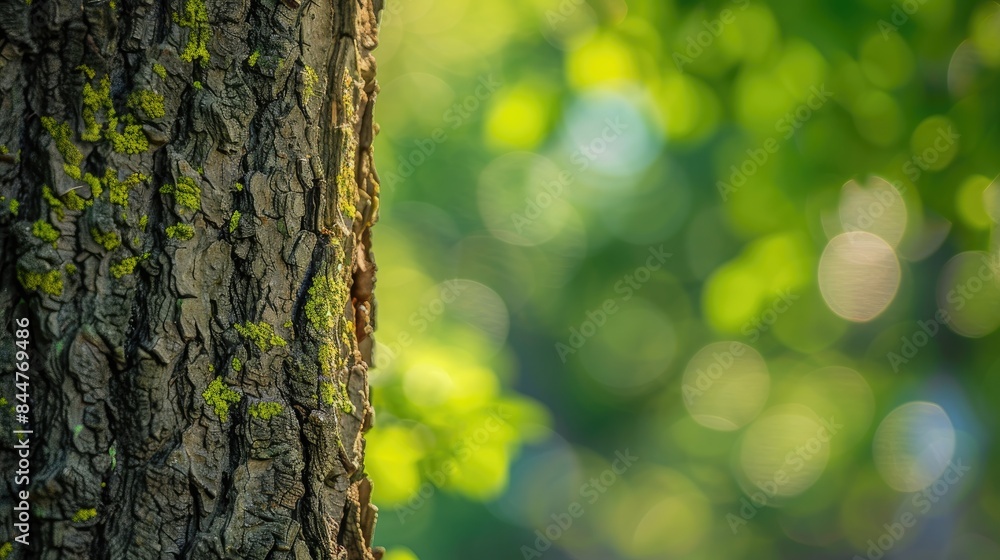 Poster shallow depth of field on lime tree trunk texture