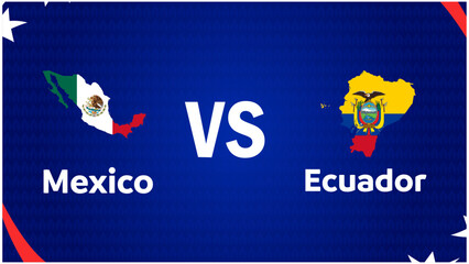 Mexico And Ecuador Match Flag Map American Football USA 2024 Abstract Design Logo Symbol American Football final Vector illustration