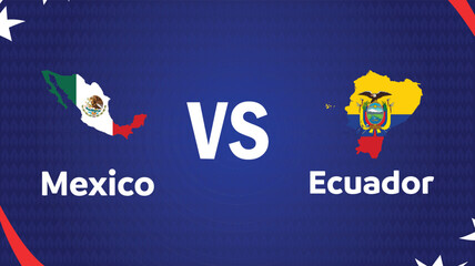 Mexico And Ecuador Match Flag Map American Football USA 2024 Abstract Design Logo Symbol American Football final Vector illustration