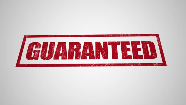 Red stamp guaranteed business imprint animation white background