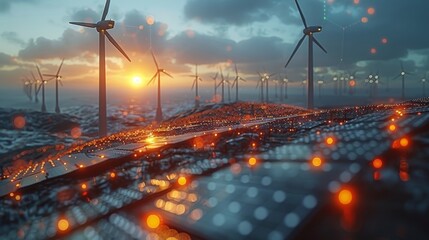 Solar Cells Capturing Sunlight Generative AI