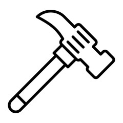 Hammer Vector Line Icon