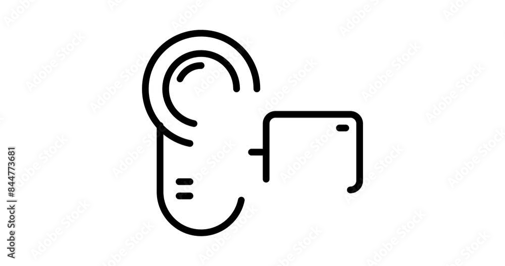 Poster handycam animated outline icon with alpha channel. handycam 4k motion design animation for web, mobi
