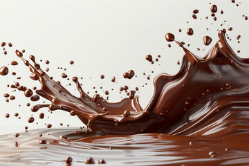A Chocolate Splash on White Background