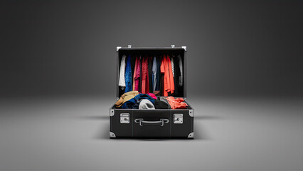 suitcase, minimalism, monotone background, rich colors