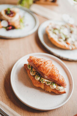 A delightful collection showcasing desserts, Asian cuisine, breakfast and brunch dishes, and coffee. Enjoy the visual feast of gourmet sweets, exotic Asian flavors, hearty breakfast plates, and artisa