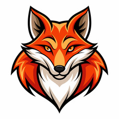 red fox head gaming mascot vector logo illustration