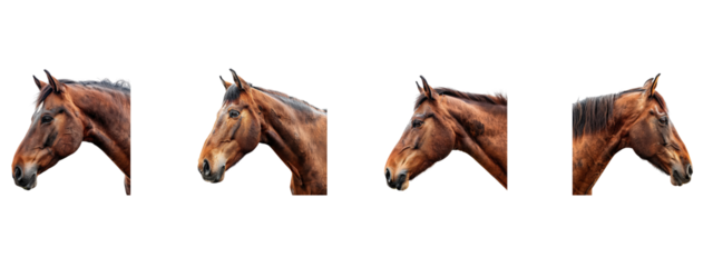 A horse isolated on white transparent background, PNG File. Perfect for clipart