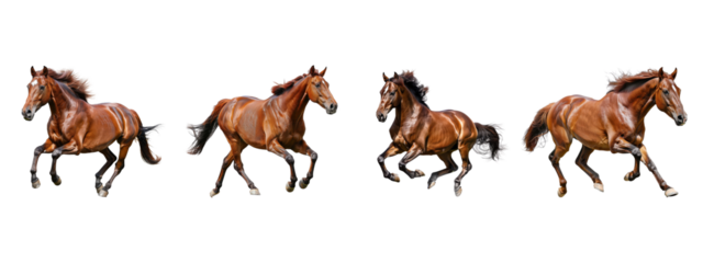A horse isolated on white transparent background, PNG File. Perfect for clipart