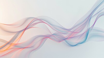 Abstract wave with blurred color gradient on white background