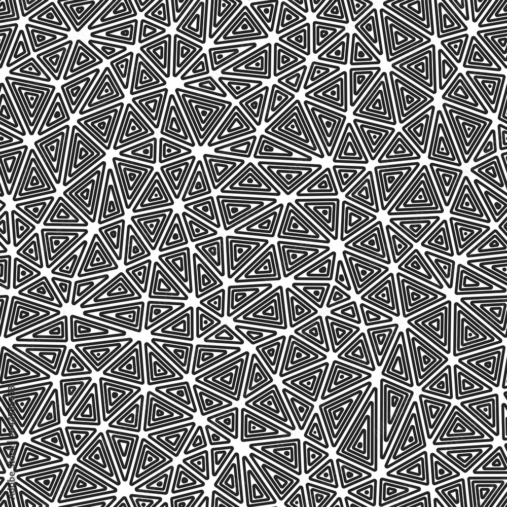 Poster abstract vector background featuring multiple repeated inner triangles in a compact size. black and 