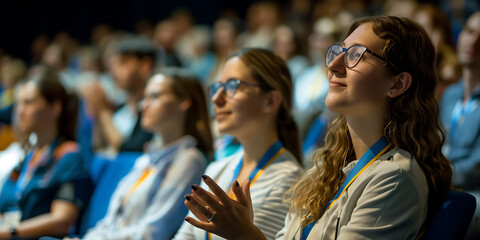 Obraz premium Women attending seminar, conference or coaching classes