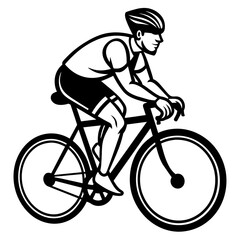 Riding Bicycle silhouette icon vector illustration