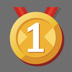 First medal icon logo vector illustration