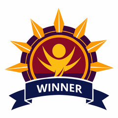 Winner logo icon vector illustration