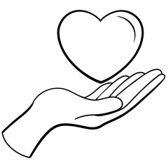 Hand holding Heart vector illustration