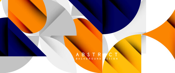 Minimal geometric elements on white. Petals, round triangles, star