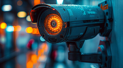 A waterproof security camera equipped with laser precision monitoring capability