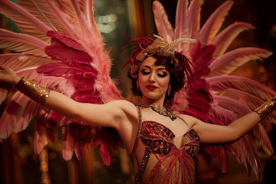 Burlesque diva performing burlesque show act
