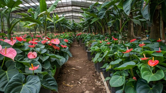 Anthuriums or Anthurium in Chiapas Nurseries, Anturios o Anthurium en Viveros de Chiapas