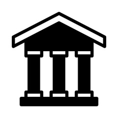 bank icon or logo illustration outline  black filled style