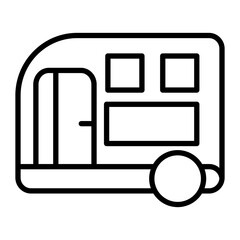 Caravan Vector Line Icon