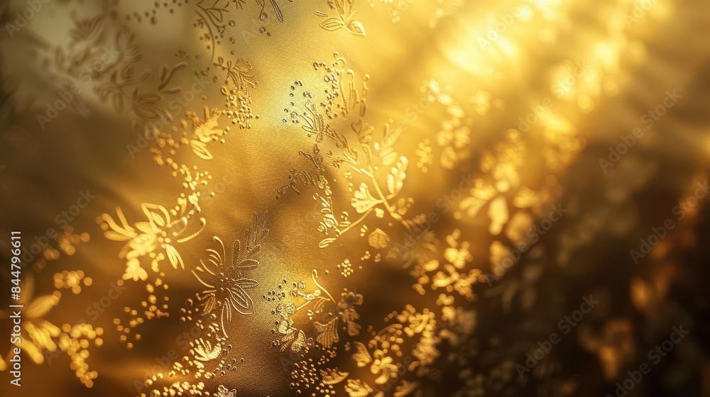 Poster luxury gold gradient background with intricate patterns shimmering in the light.