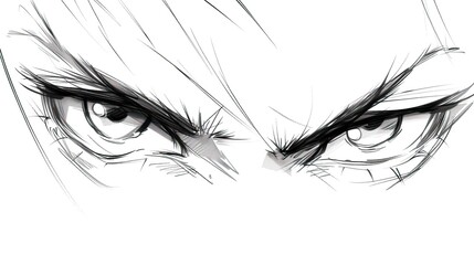 Obraz premium Angry anime eyes sketch 