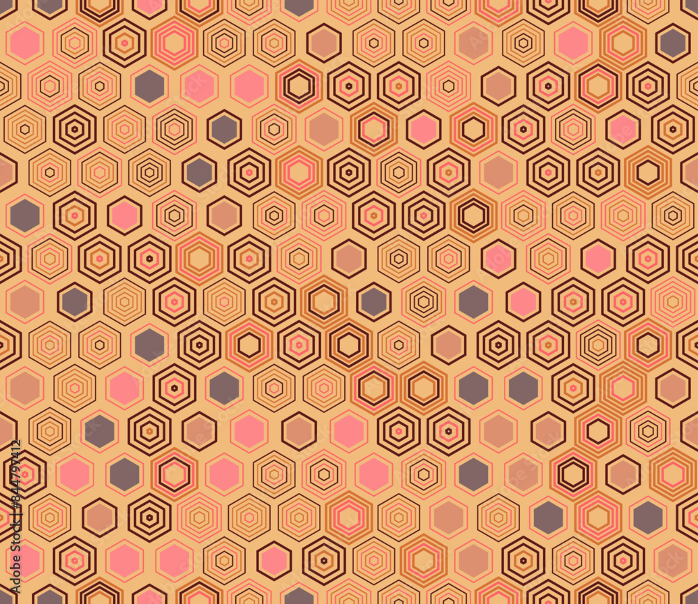 Poster abstract mosaic background. geometric shapes of varied styles and colors. hexagon cells in a tileabl