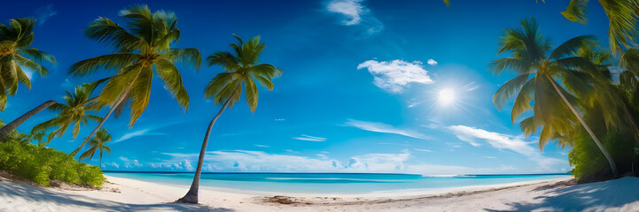 Obraz premium Nature Sunset Beach Web Banner Background, Web Cover Image, Footer Image 