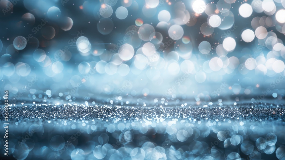 Aufkleber glitter bokeh texture background with a cool silver sparkle and subtle reflections