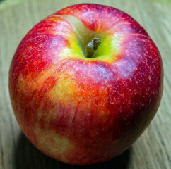 Juicy Apple Detail. Detailed view of a ripe apple’s moist surface.
