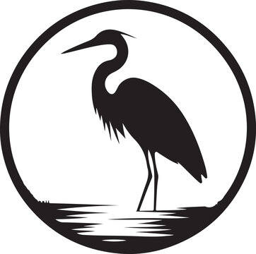 recommend clip art: Beautiful heron bird vector design.