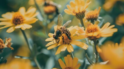 Bees Contributing to Ecosystem Health