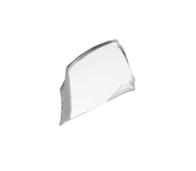 Piece of broken glass isolated on white