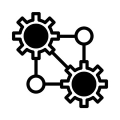 Machine icon or logo illustration outline  black filled style