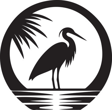 recommend clip art: Beautiful heron bird vector design.