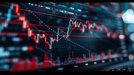 Obraz premium Stock Market Bar Chart Financial Indicators Technical Analysis