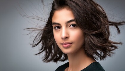 Fototapeta premium Studio portrait of a young model (20) with short, tousled hair