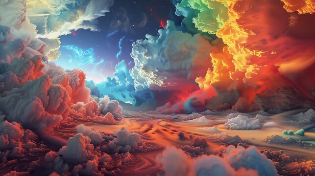 an image of a colorful dream that captures the surreal and psychedelic effects of LSD and DMT, pictures of dmt, dmt pic, dmt art