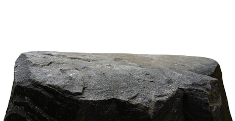 Stone Rock podium isolated for a Product Display,Sea Rock Shelf with rough surface texture,Single Rock cliff