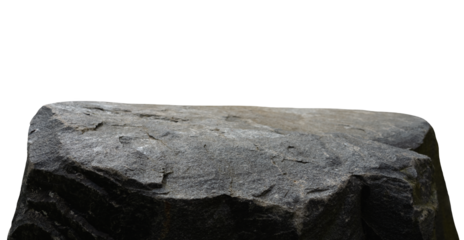 Stone Rock podium isolated for a Product Display,Sea Rock Shelf with rough surface texture,Single Rock cliff