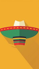 An icon for apps and websites of a Mexican hat in a colorful flat modern style.
