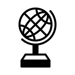 globe icon or logo illustration outline  black filled style