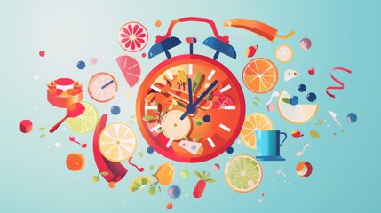 Colorful Guide to Debunking Popular Myths About Intermittent Fasting with Vibrant Icons and Key Facts